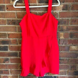 Altar-d State red romper with ruffles